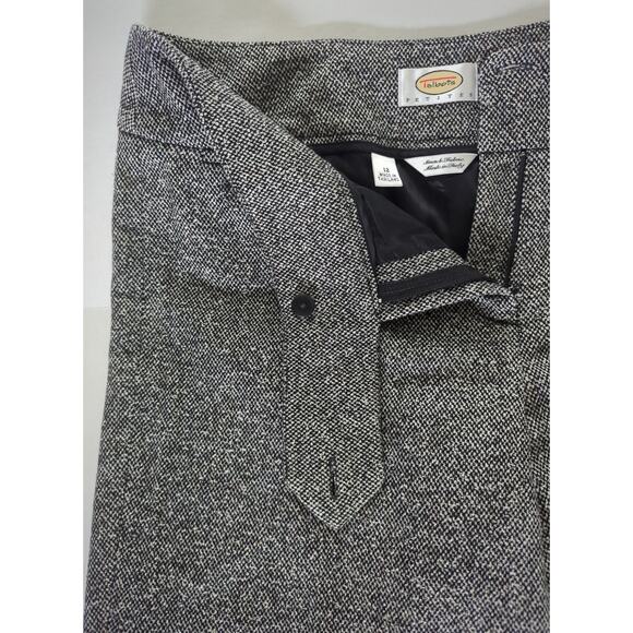 Talbots Petites Italian Black White Wool blend Stretch Dress Pants women sze 12P - Picture 5 of 7